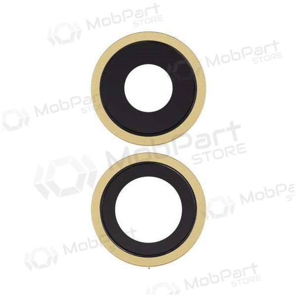 Apple iPhone 11 cameraglas (2 stuks) (geel) (met frame)