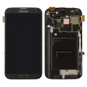 Samsung Galaxy Note 2 scherm (zwart) (met frame) (origineel)