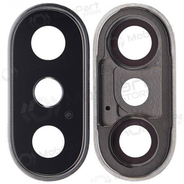 Apple iPhone X cameraglas (zilver) (met frame)