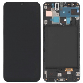Samsung Galaxy A30 scherm (zwart) (met frame) (origineel)