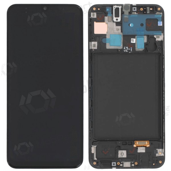 Samsung Galaxy A30 scherm (zwart) (met frame) (origineel)