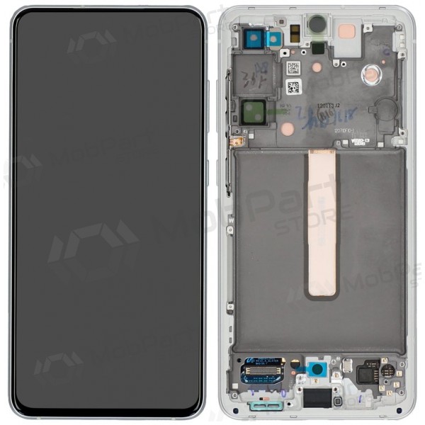 Samsung Galaxy S21 FE 5G scherm - baltas - su rėmeliu - originalus