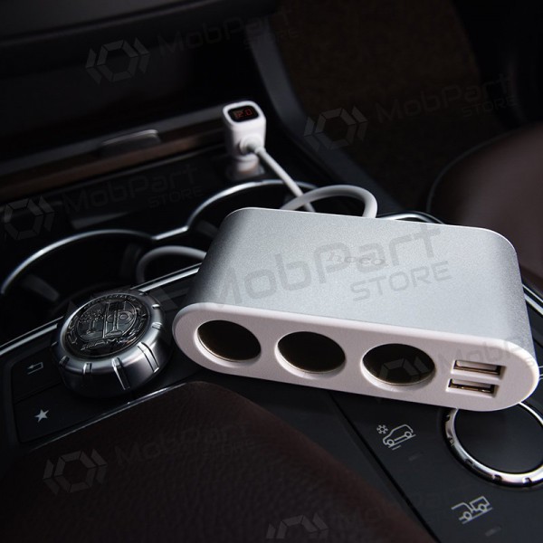 Autolader - verdeler Hoco Z13 2xUSB 3x sigarettenaansteker aansluitingen