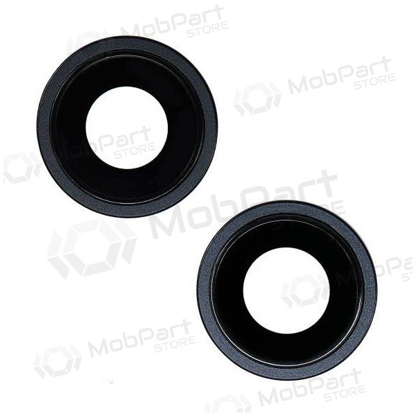 iPhone 14 / 14 Plus cameraglas (2 stuks) (zwart) (met frame)