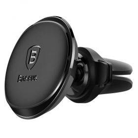 Telefono laikiklis Baseus Magnetic Air Vent With Cable Clip zwart SUGX020001