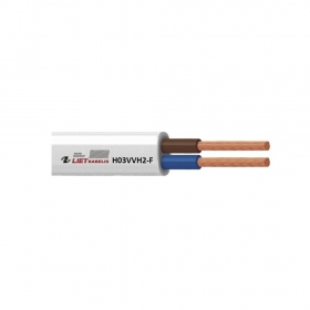 Flexibele kabel Lietkabelis OMYp 2x0.5 mm² koper PVC CPR Eca 300 V 100 m rol