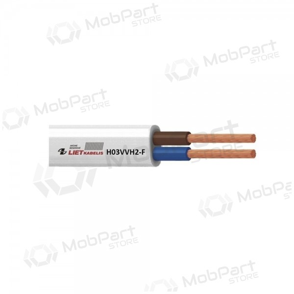 Flexibele kabel Lietkabelis OMYp 2x0.5 mm² koper PVC CPR Eca 300 V 100 m rol