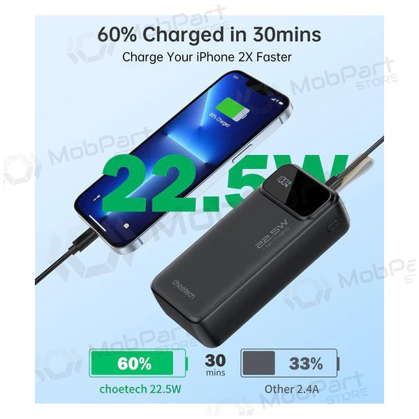 Powerbank Choetech B730 22.5W 30000mAh zwart