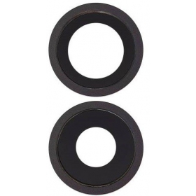 Apple iPhone 11 cameraglas (2 stuks) (zwart) (met frame)