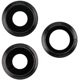 Apple iPhone 11 Pro / 11 Pro Max cameraglas (3 stuks) (zwart) (met frame)