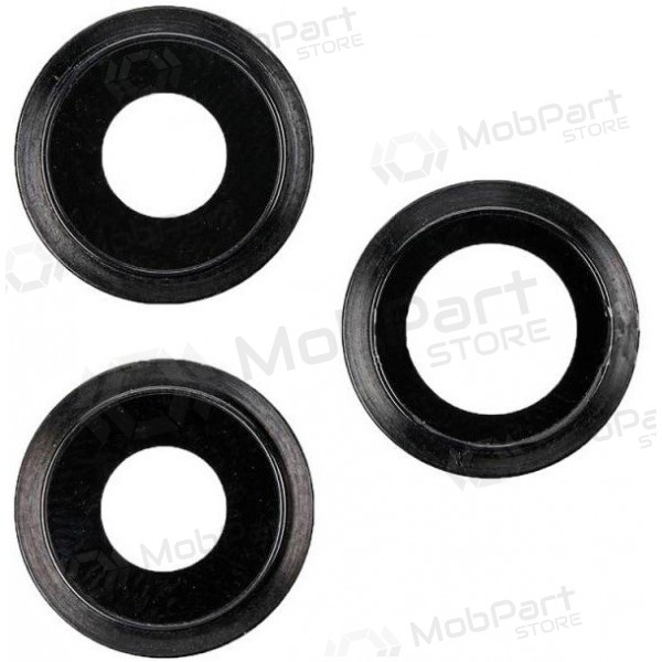 Apple iPhone 11 Pro / 11 Pro Max cameraglas (3 stuks) (zwart) (met frame)