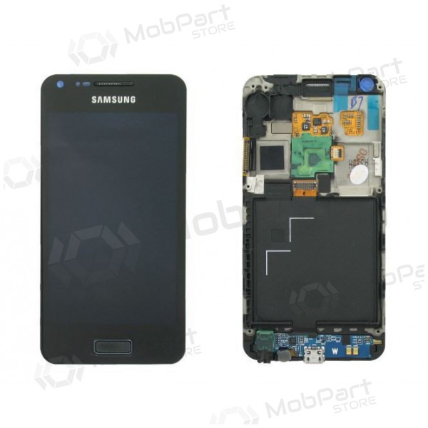 Samsung Galaxy S Advance scherm (zwart) (met frame) (origineel)