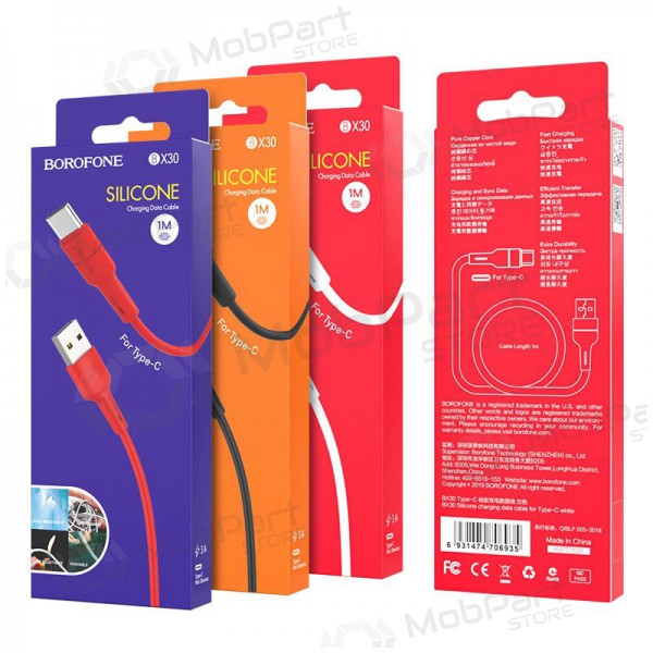 USB kabel Borofone BX30 Type-C 1.0m (zwart)