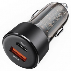 Autolader Acefast B12 60W USB-C/USB-A zwart