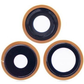 Apple iPhone 13 Pro Max cameraglas (3 stuks) (goud) (met frame)