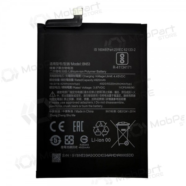 Xiaomi Redmi Note 9 Pro Max, Redmi Note 10 Pro batterij, accu (BN53)