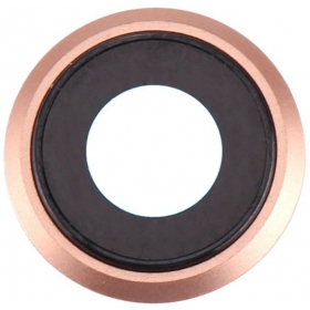 Apple iPhone 8 / SE 2020 / SE 2022 cameraglas (goud) (met frame)