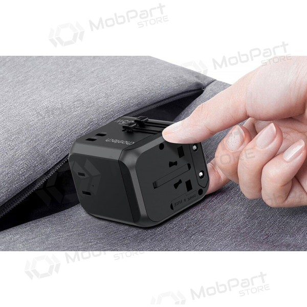 Universeel kelioninis lader Choetech PD5008 30W USB-C/3xUSB-A zwart
